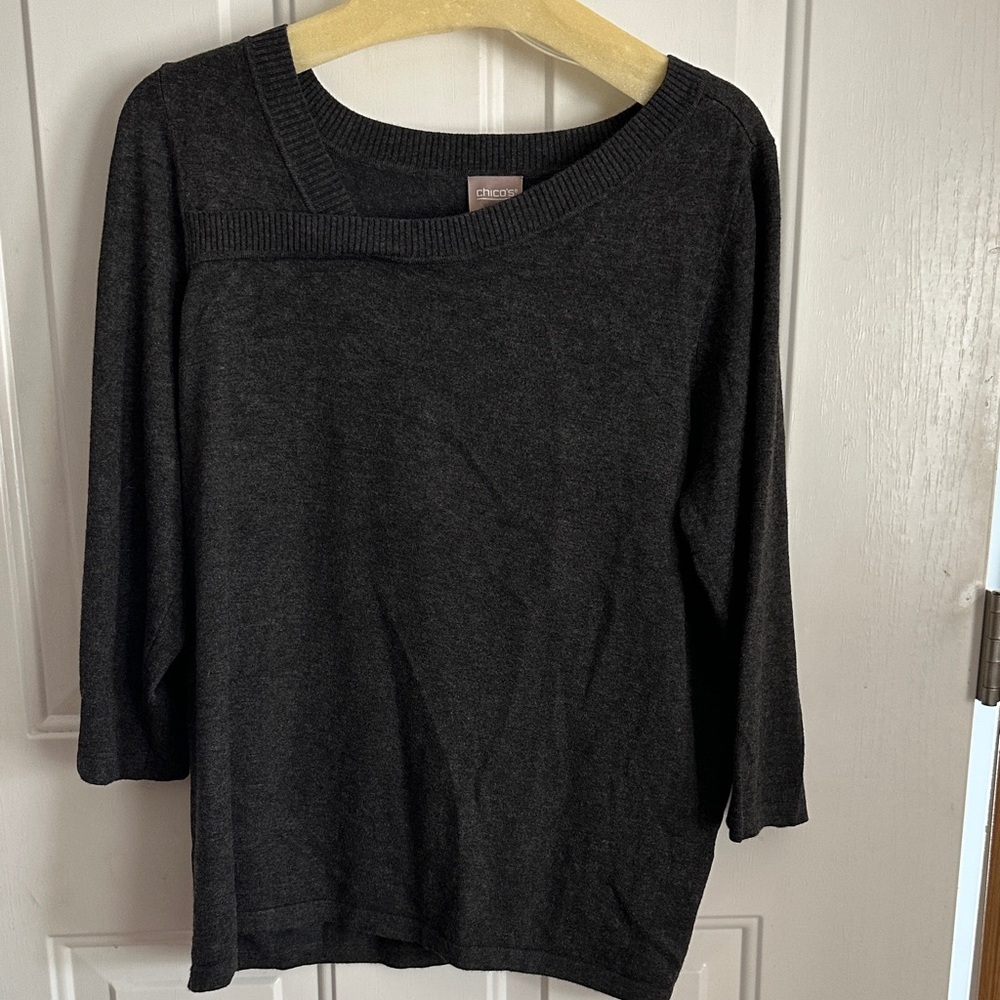 Chico's Charcoal Knit Top